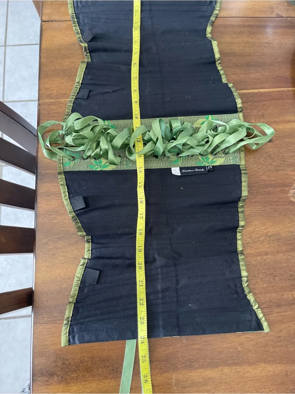 Olive Green Floral  Corset size 24 - Picture 6 of 8